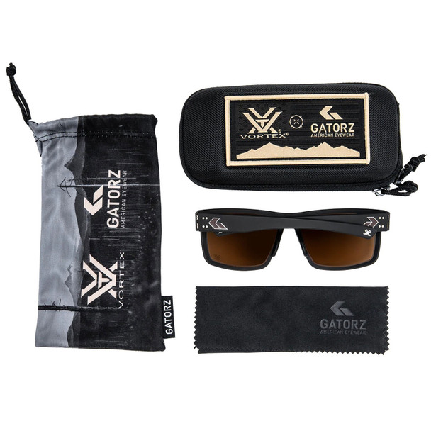 product variation GATORZ EYEWEAR Vortex Rig Black with Bronze Logo Frame and MilSpec Ballistic Brown OPz Lens Sunglasses (GZ-53-488) image