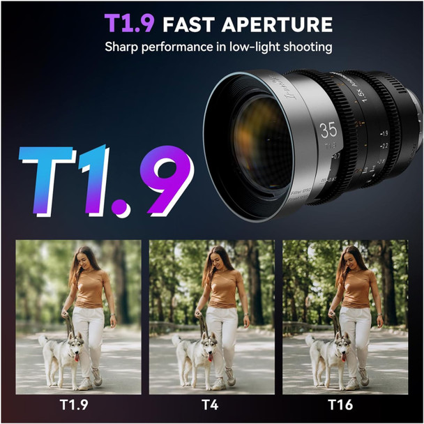product variation SIRUI IronStar T1.9 35mm Focal Length Blue Flare EF/PL Mount Full-Frame Anamorphic Cine Lens (IRON-35-B) image