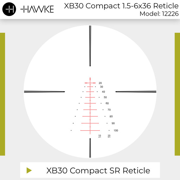 product variation HAWKE XB30 Compact 1.5-6x36 IR WA SR 450fps Riflescope with Match Weaver 30mm Low 2pc Black Riflescope Ring Mounts and GRITR Microfibre (12226+22115+GRIT-MF) image