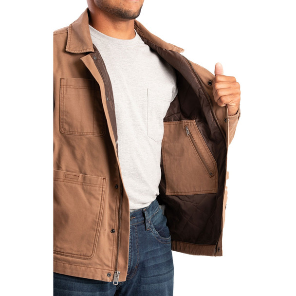 product variation BERNE Men's Vintage Washed Duck Chore Driftwood Coat (CH378DW) image
