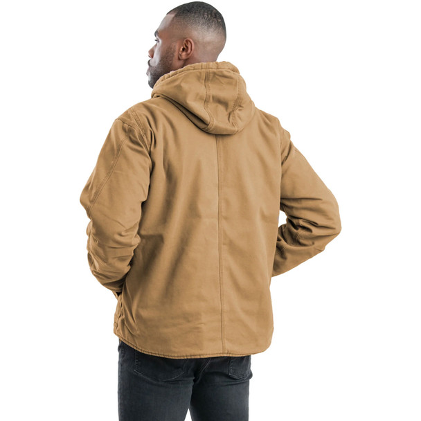 product variation BERNE Men's Vintage Washed Sherpa-Lined Brown Hooded Jacket (HJ57BD) image