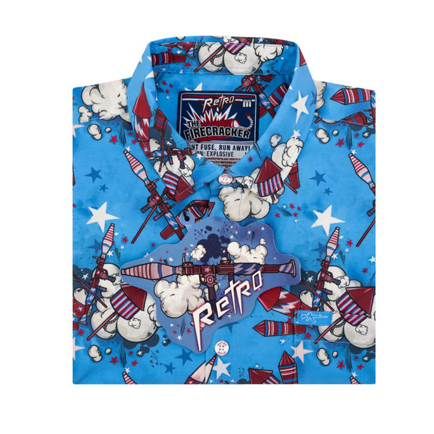 product variation RETRO RIFLE Men's Firecracker Blue Button Down Shirt (43799411) image