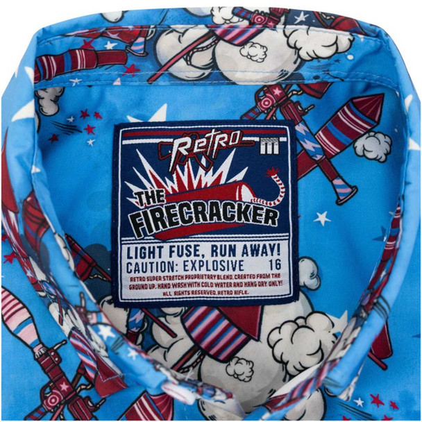 product variation RETRO RIFLE Men's Firecracker Blue Button Down Shirt (43799411) image