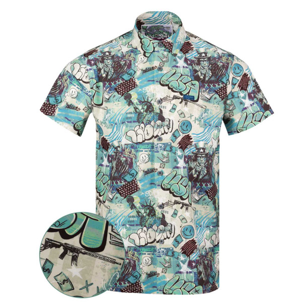 product variation RETRO RIFLE Men's Liberty Drip Patina Button Down Shirt (51149701) image