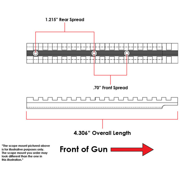 product variation EVOLUTION GUN WORKS 0 MOA Silver Picatinny Rail For Ruger Revolver (49004) image