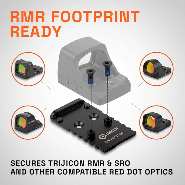 product variation GRITR Glock MOS Optic Plate - RMR Footprint Adapter Plate, Stainless Steel image