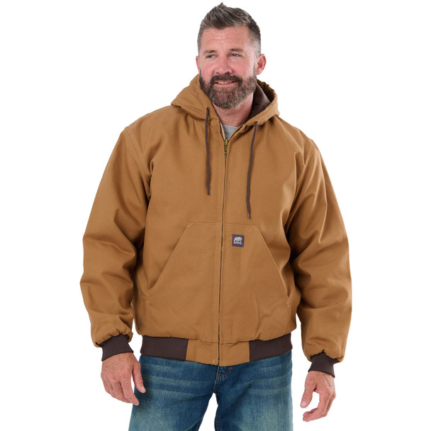 product variation Berne HJ51 brown duck Heritage hooded work jacket with insulated hood and knit cuffs image