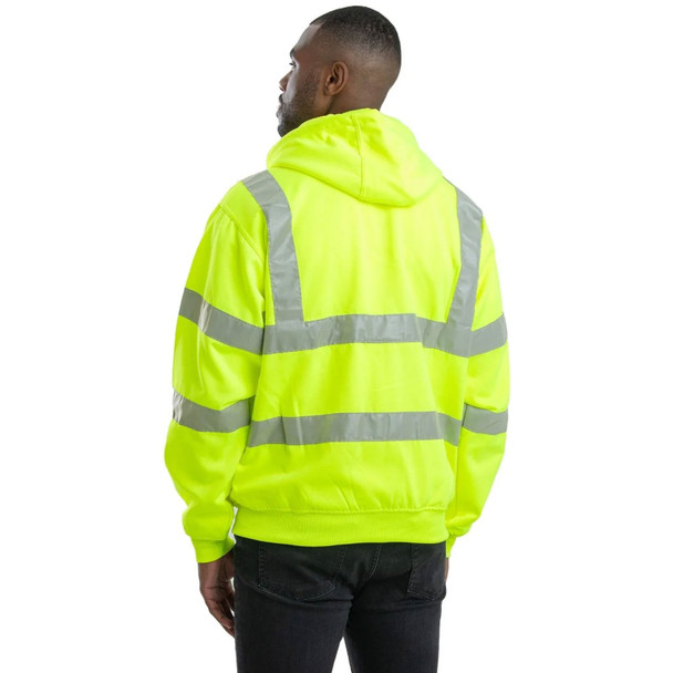 product variation BERNE Men's Hi Vis Class 3 Yellow Thermal-Lined Hooded Sweatshirt (HVF021YW) image