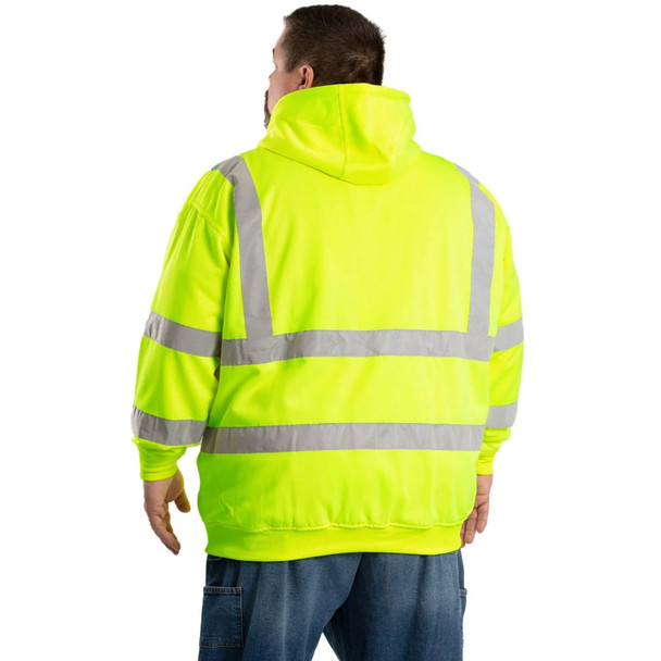 product variation BERNE Men's Hi Vis Class 3 Yellow Thermal-Lined Hooded Sweatshirt (HVF021YW) image