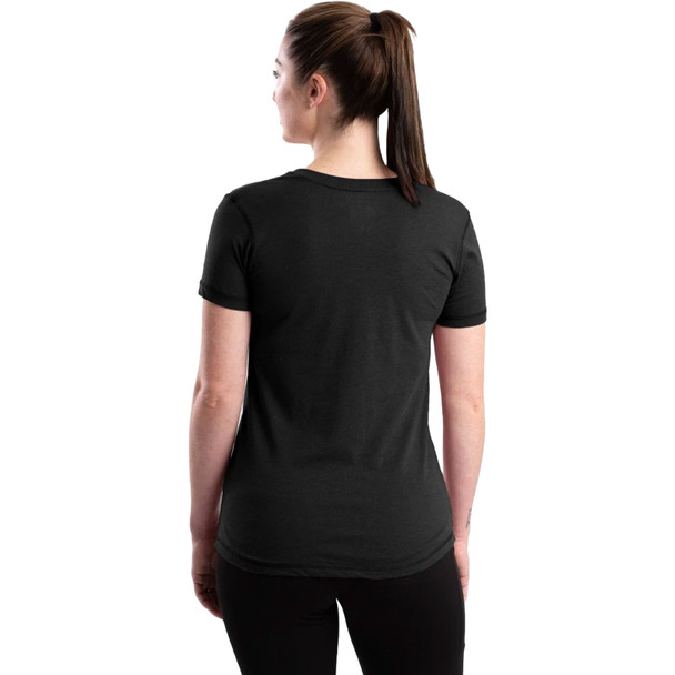 product variation BERNE Women's Performance Black V-Neck Short Sleeve T-Shirt (BSW40BK) image