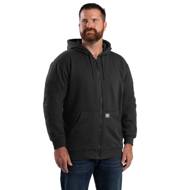 product variation Berne SZ101 Black thermal-lined full-zip hooded sweatshirt image