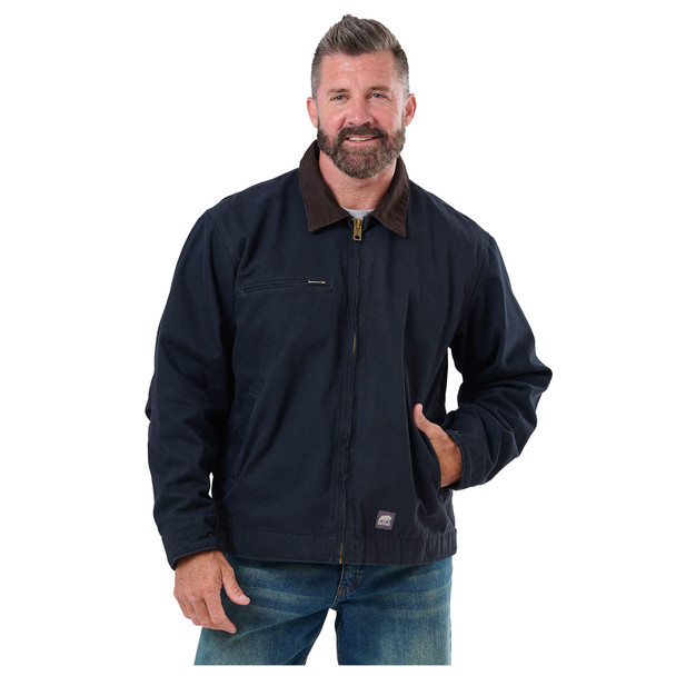 product variation Berne J374 Midnight Highland washed gasoline jacket with fleece lining and snap cuffs image