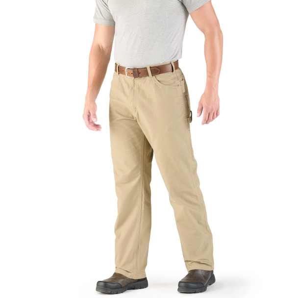 product variation Berne P967 Timber Khaki washed duck relaxed fit carpenter pants with hammer loop image