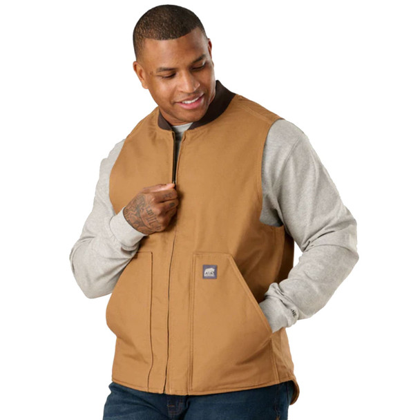 product variation Berne V812 brown duck quilt-lined work vest with water repellent finish image