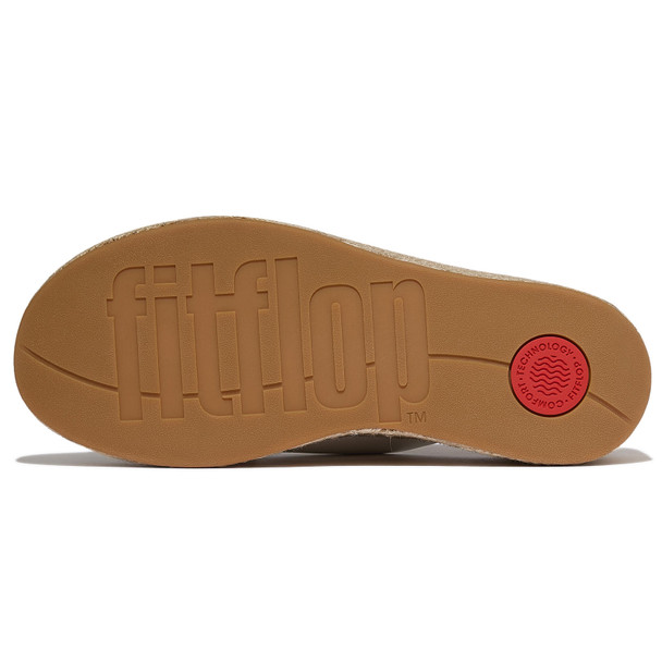 product variation Open Box (Damaged package): FITFLOP Platfforms Espadrille Leather Wedge Cross Slides, Color: Urban White, Size: 10 (A5K-194-080) image