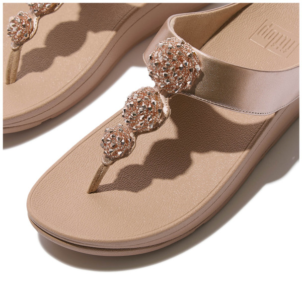 product variation Open Box (Damaged package): FITFLOP Fino Beadie-Button Metallic Toe-Post Sandals, Color: Metallic Classic Beige, Size: 10 (IU1-C90-080) image