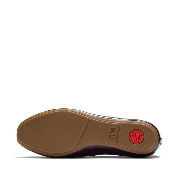 product variation Open Box (Damaged package): FITFLOP Delicato Bow Textured Patent-Leather Ballet Flats, Color: Cherry, Size: 9 (A0K-D69-070) image