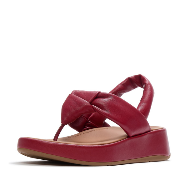product variation Open Box (Damaged package): FITFLOP F-Mode Knot Soft-Leather Back-Strap Sandals, Color: Burnt Berry, Size: 6 (A2A-D47-040) image