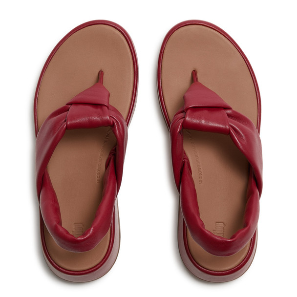 product variation Open Box (Damaged package): FITFLOP F-Mode Knot Soft-Leather Back-Strap Sandals, Color: Burnt Berry, Size: 6 (A2A-D47-040) image