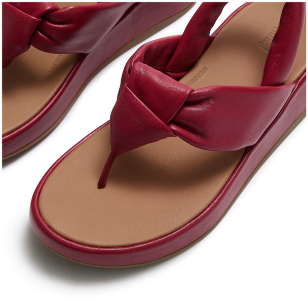 product variation Open Box (Damaged package): FITFLOP F-Mode Knot Soft-Leather Back-Strap Sandals, Color: Burnt Berry, Size: 6 (A2A-D47-040) image