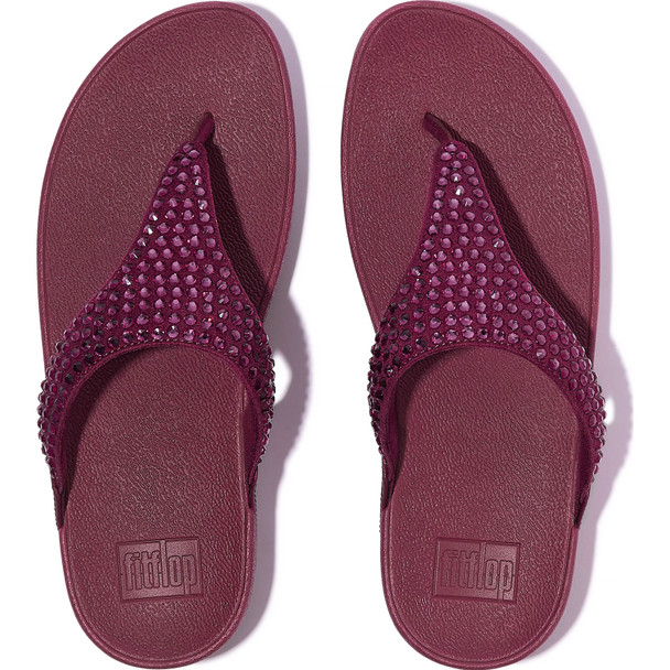 product variation Open Box (Damaged package): FITFLOP Lulu Maxi-Crystal Toe-Post Sandals, Color: Ruby, Size: 9 (B1B-288-070) image