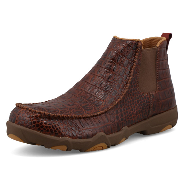 product variation TWISTED X Men's 6in Chelsea UltraLite X Driving Moc Brown Caiman Print Casual Shoes (MDMU010) image