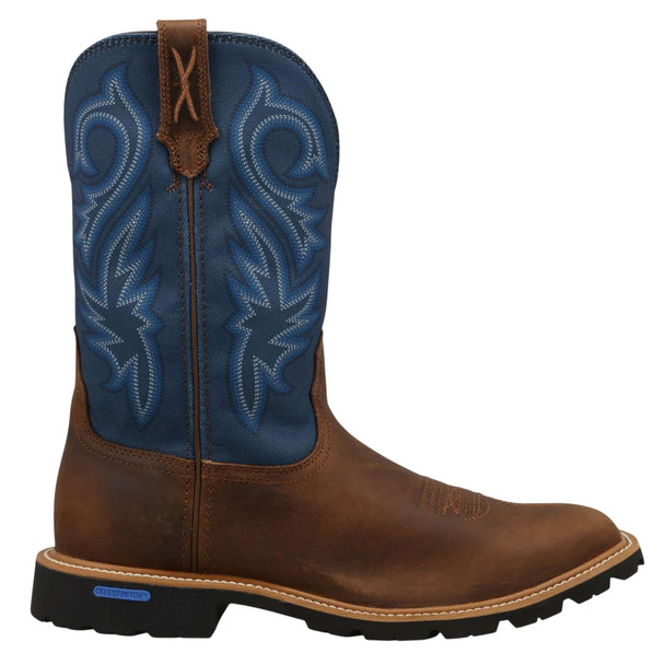 product variation TWISTED X Men's 11in Tech X Rustic Brown/Aegean Blue Western Boots (MXTP009) image