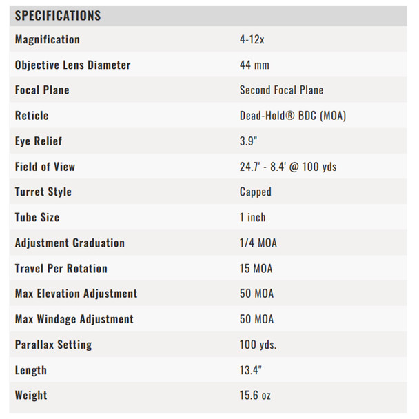 product variation VORTEX Crossfire II 4-12x44mm Dead-Hold-BDC Reticle 1in Riflescope with Sport 1in Medium Riflescope Rings (CF2-31015+SPT1-M) image
