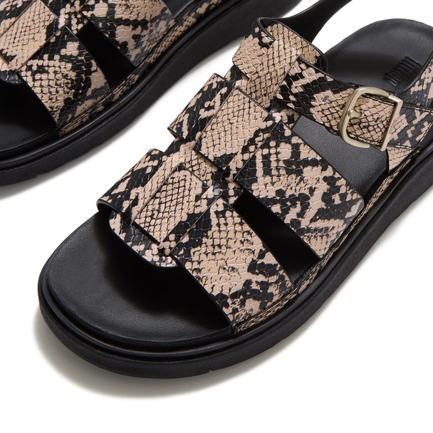 product variation FITFLOP Women's Gen-FF Snake Hazy Taupe/Black Fisherman Sandals (ABF-E37) image