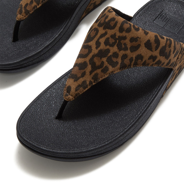 product variation FITFLOP Women's Lulu Suede Leopard Print Toe-Post Sandals (ADP-E76) image