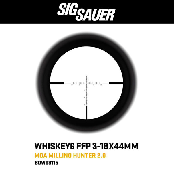product variation SIG SAUER WHISKEY6 3-18x44 30mm Milling Hunter 2.0 MOA Riflescope (SOW63115) image