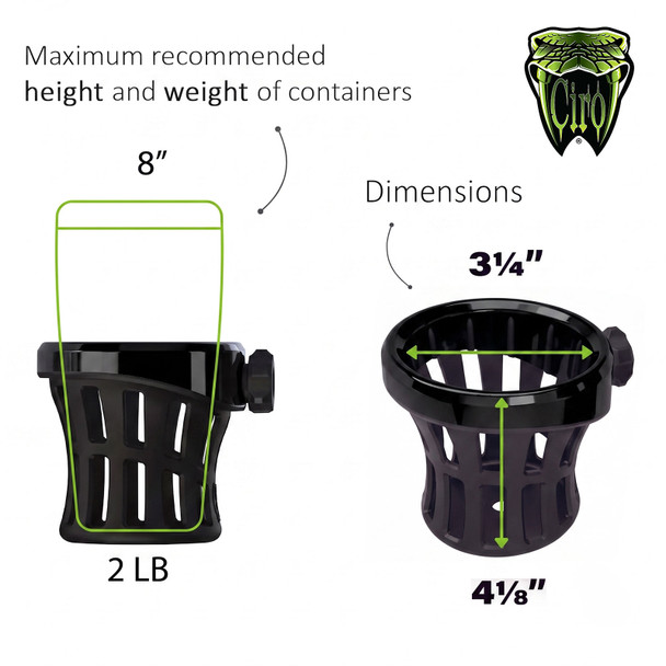 product variation CIRO GEN 2 Black Drink Holder with Black Passenger Mount Kit (55005+56121) image