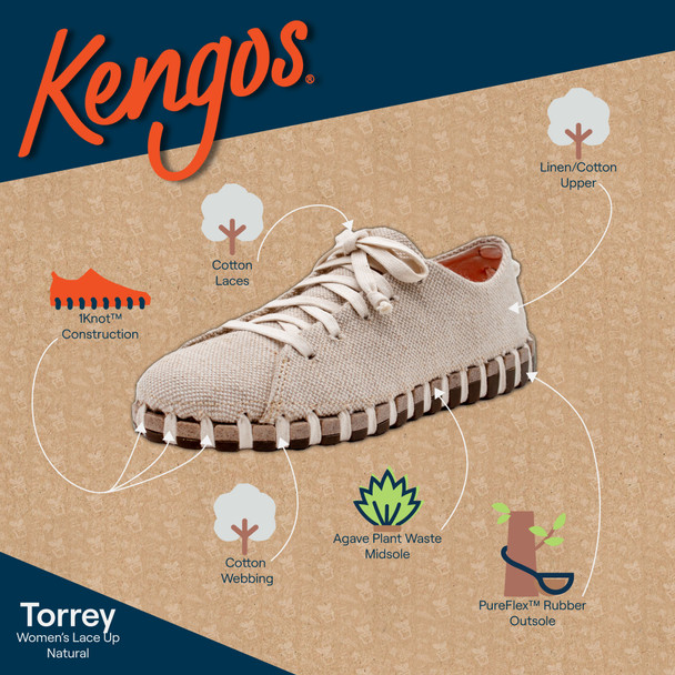 product variation KENGOS Women's Torrey Linien Natural Cotton Lace Up Shoe (KW1001LC-NATU) image