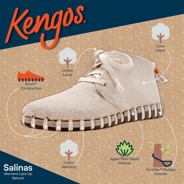product variation KENGOS Women's Salinas Natural Linen/Cotton Chukka Boots (KW1006LC-NATU) image