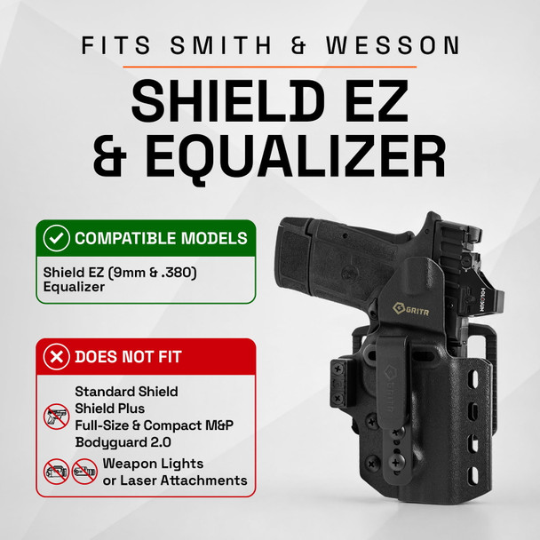 product variation GRITR OMNI IWB/OWB Ambidextrous Kydex Holster Fits Smith & Wesson EZ/Equalizer image