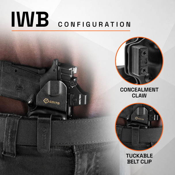 product variation GRITR OMNI IWB/OWB Ambidextrous Kydex Holster Fits Smith & Wesson EZ/Equalizer image