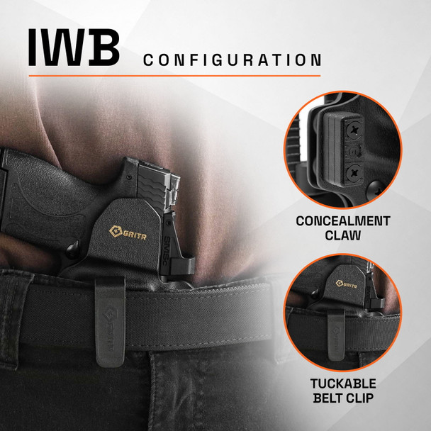 product variation GRITR OMNI IWB/OWB Ambidextrous Kydex Holster Fits Smith & Wesson Shield/Shield Plus image