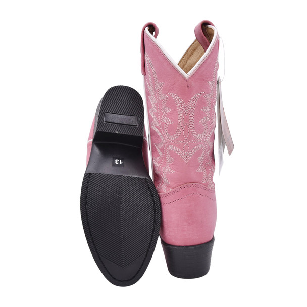 product variation Open Box (Great condition, limited use): SMOKY MOUNTAIN BOOTS Kid's Denver Pink Leather Western Boot, Color: Pink, Size: 13, Width: R (3400C-13R) image