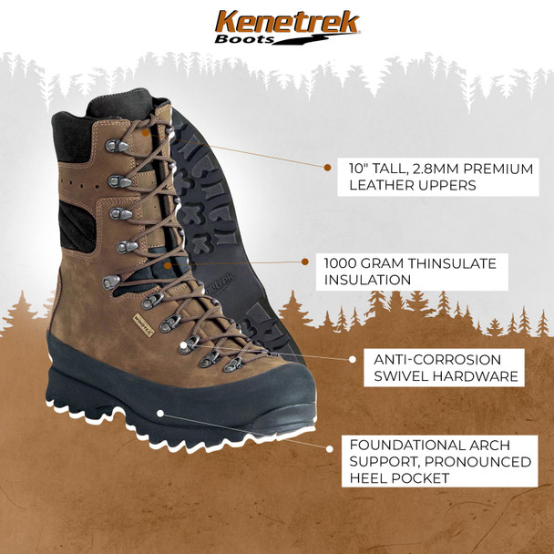 product variation Open Box (Damaged package): KENETREK Mountain Extreme 1000 Boots, Color: Brown, Size: 11.5 Medium (KE-420-1-11.5-M) image