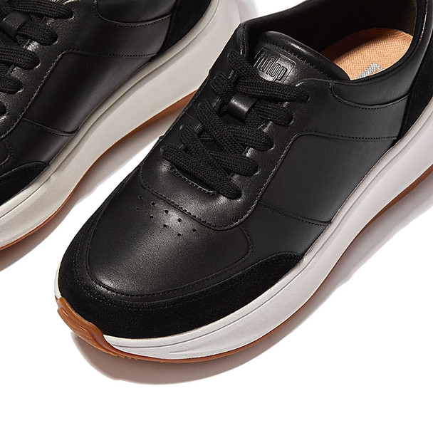 product variation Open Box (Damaged package): FITFLOP F-Mode Leather/Suede Flatform Sneakers, Color: Black, Size: 8.5 (FR1-001-065) image