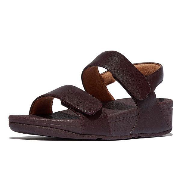 product variation Open Box (Damaged package): FITFLOP Lulu Adjustable Leather Back-Strap Sandals, Color: Plumberry, Size: 7 (FV8-C88-050) image