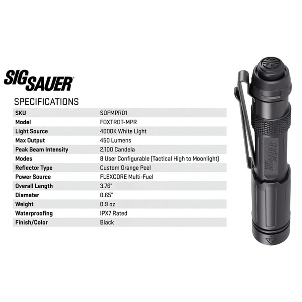 product variation SIG SAUER Foxtrot-MPR Black Flashlight (SOFMPR01) image