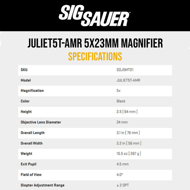 product variation SIG SAUER Juliet 5T-AMR 5x24mm Compact Black Magnifier (SOJ5MT01) image