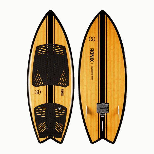 product variation Open Box (Damaged package): RONIX Koal Classic Fish Glossy Black / Bamboo 5ft Wakesurf (232381) image