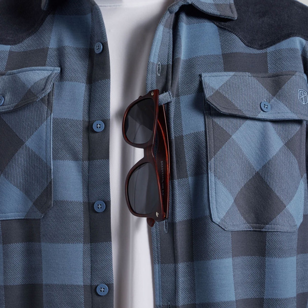 product variation BORN PRIMITIVE Men's Rugged Woodsman Stretchy Flannel Shirt - Overcast image