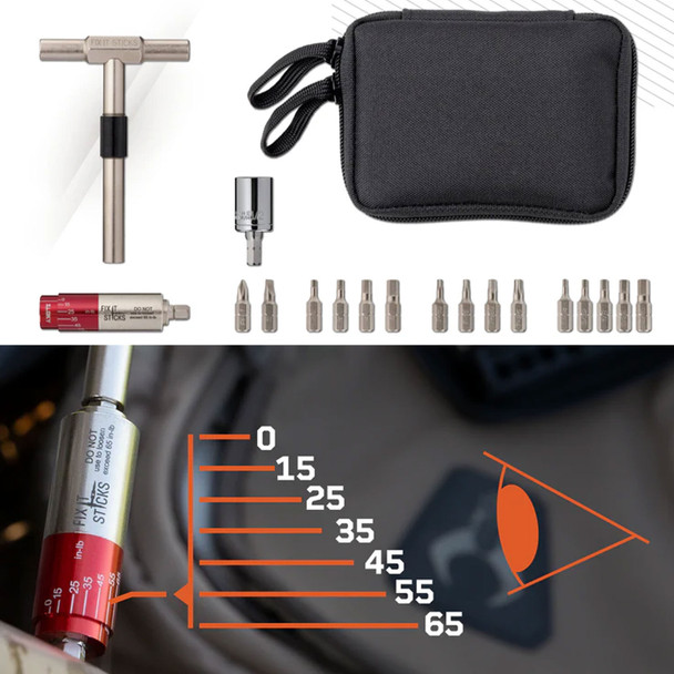 product variation FIX IT STICKS 15-65in Multi-Torque Driver Kit With Brass Hammer Head And Gritr Microfibre (FISMUTK+FISHHBP+GRIT-MF) image