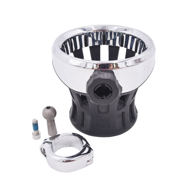 product variation Open Box (Great condition, limited use): CIRO Chrome Drink Holder With Aluminum Clamp Mount Harley-Davidson Models (50414) image