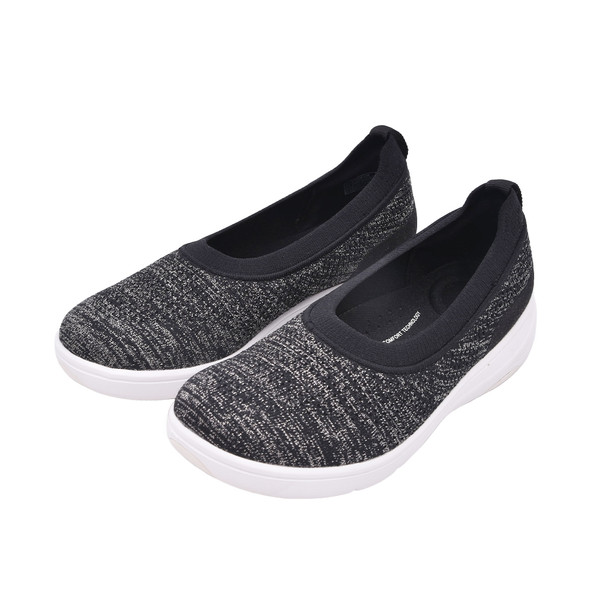 product variation Open Box (Great condition, limited use): FITFLOP Super-Q Knit Ballet Flats, Color: Black/Silvereen, Size: 9 (E7B-D05-070) image