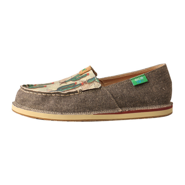 TWISTED X Womens Slip-On Driving Dust/Cactus Print Casual Loafer (WCL0010)