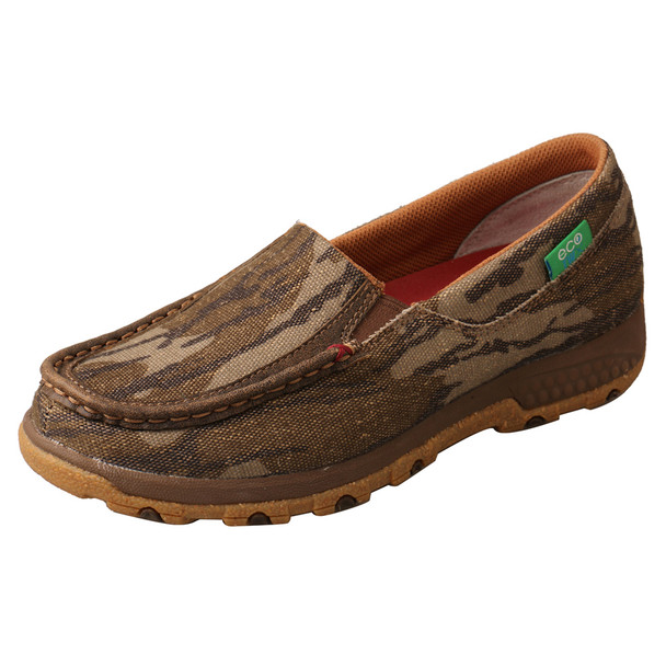 TWISTED X Women's Mossy Oak Camo Slip-On Driving Moc with CellStretch (WXC0010)